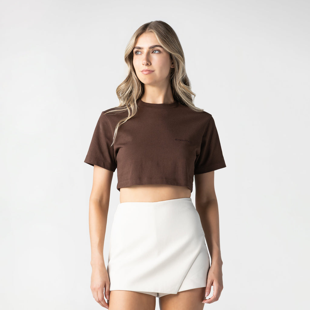 Crop top women, color/material marrón, marca Monastery – vista 2