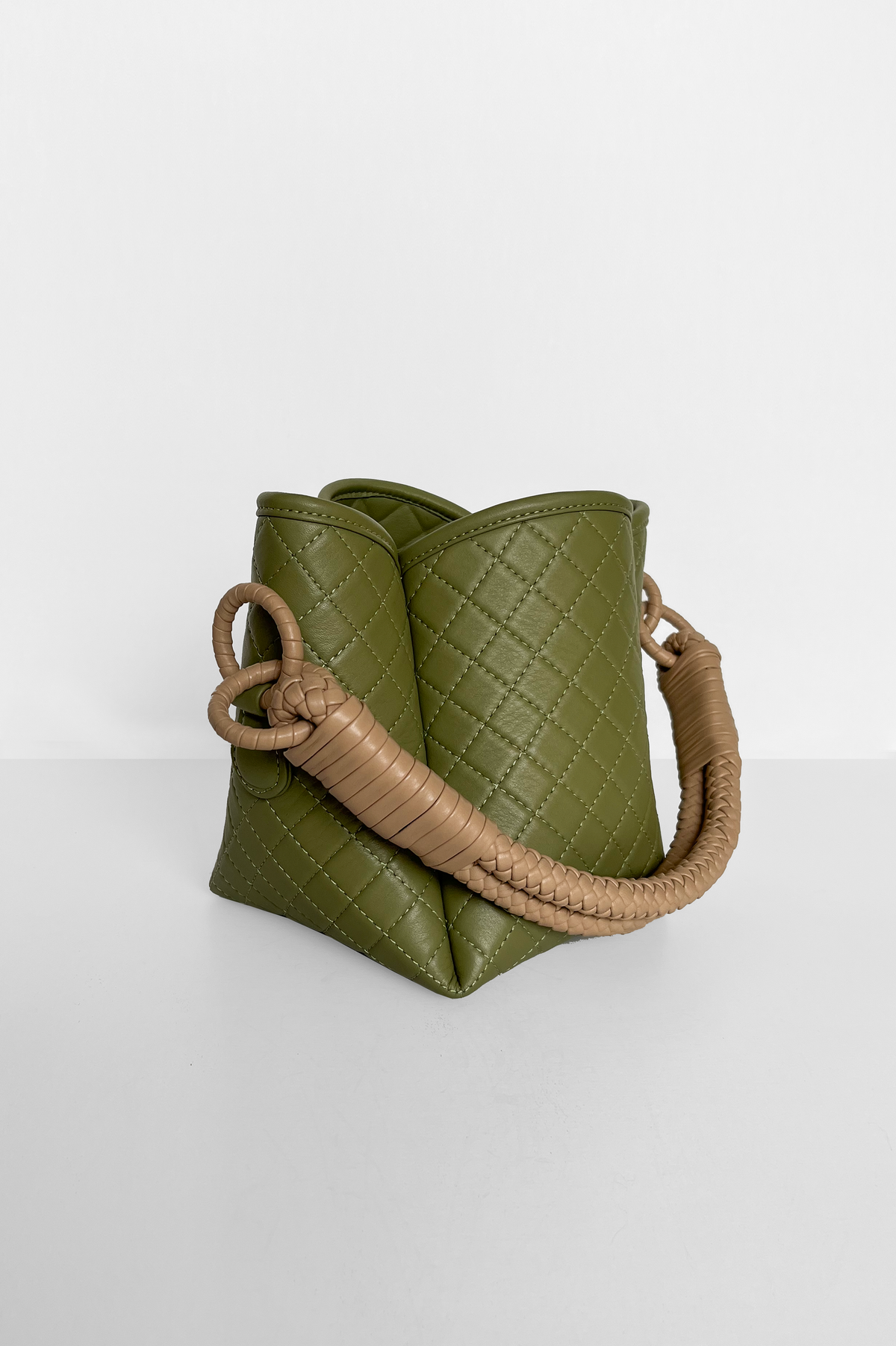 Tulip Mini Bucket Bag, Aloe & Cappuccino