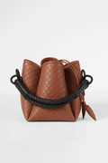 Tulip Bucket Bag, Brandy & Black