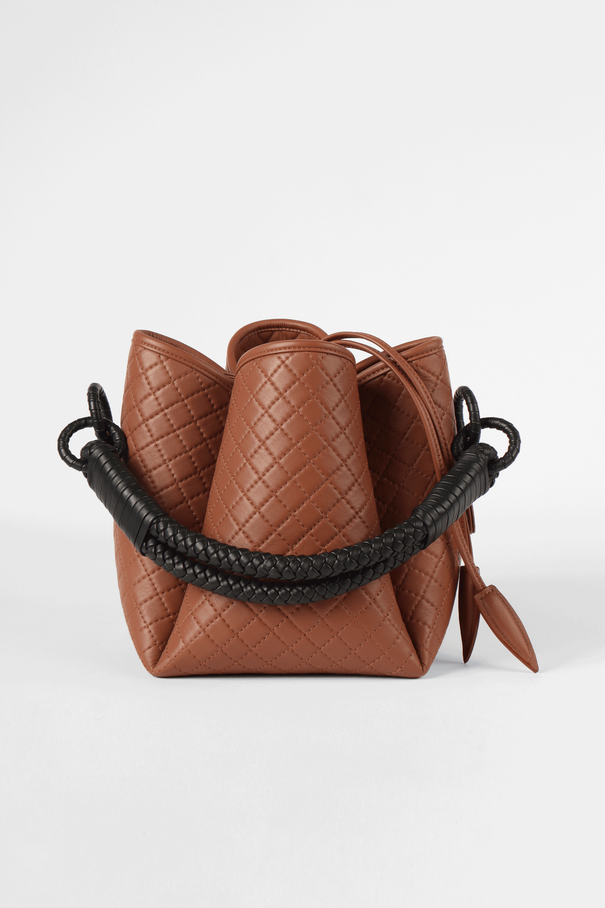 Tulip Bucket Bag, Brandy & Black