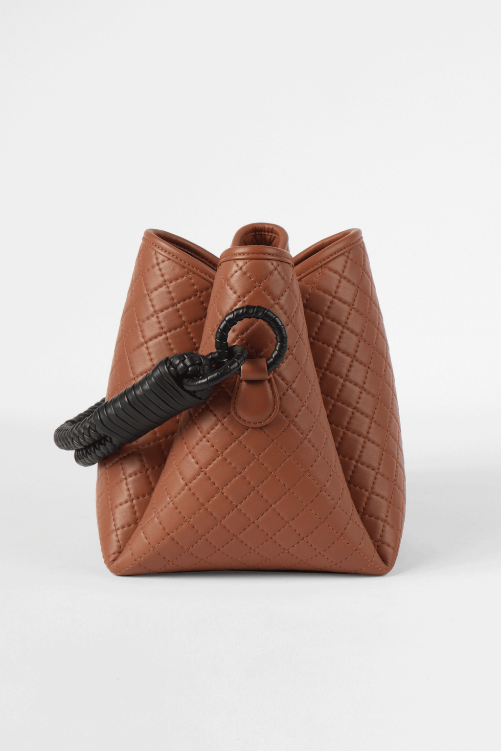 Tulip Bucket Bag, Brandy & Black