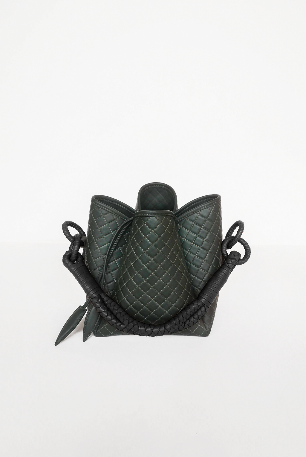 Tulip Mini Bucket Bag, Green & Black