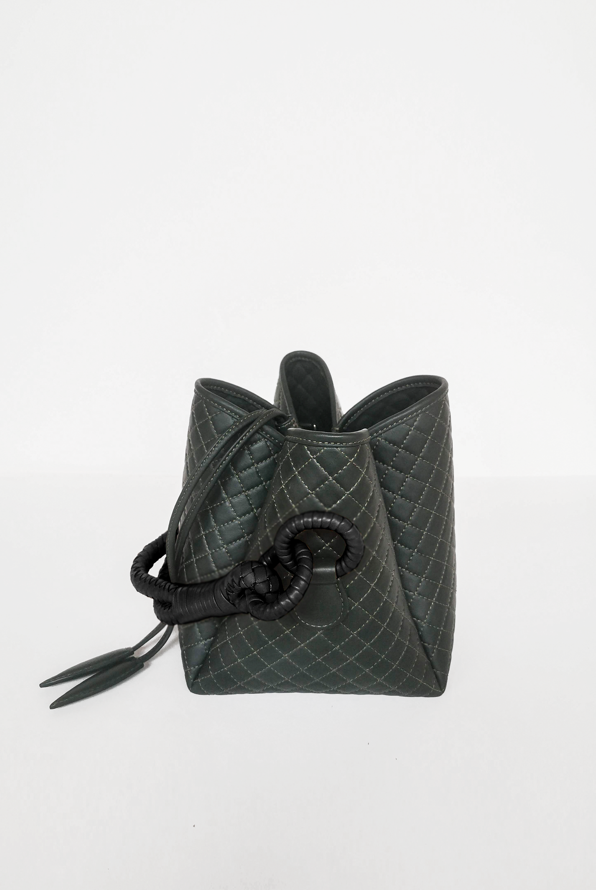 Tulip Mini Bucket Bag, Green & Black