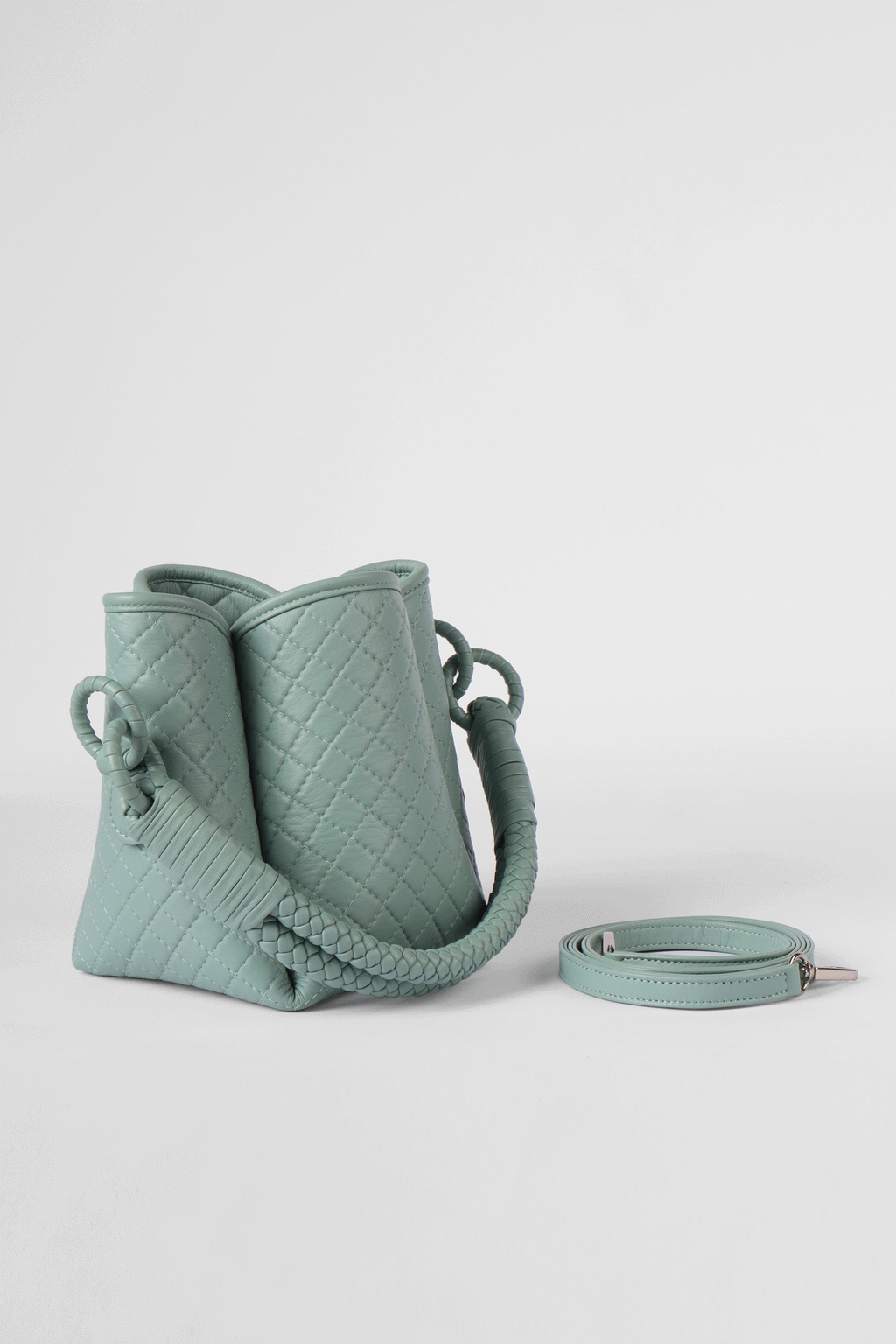 Tulip Mini Bucket Bag, Aqua