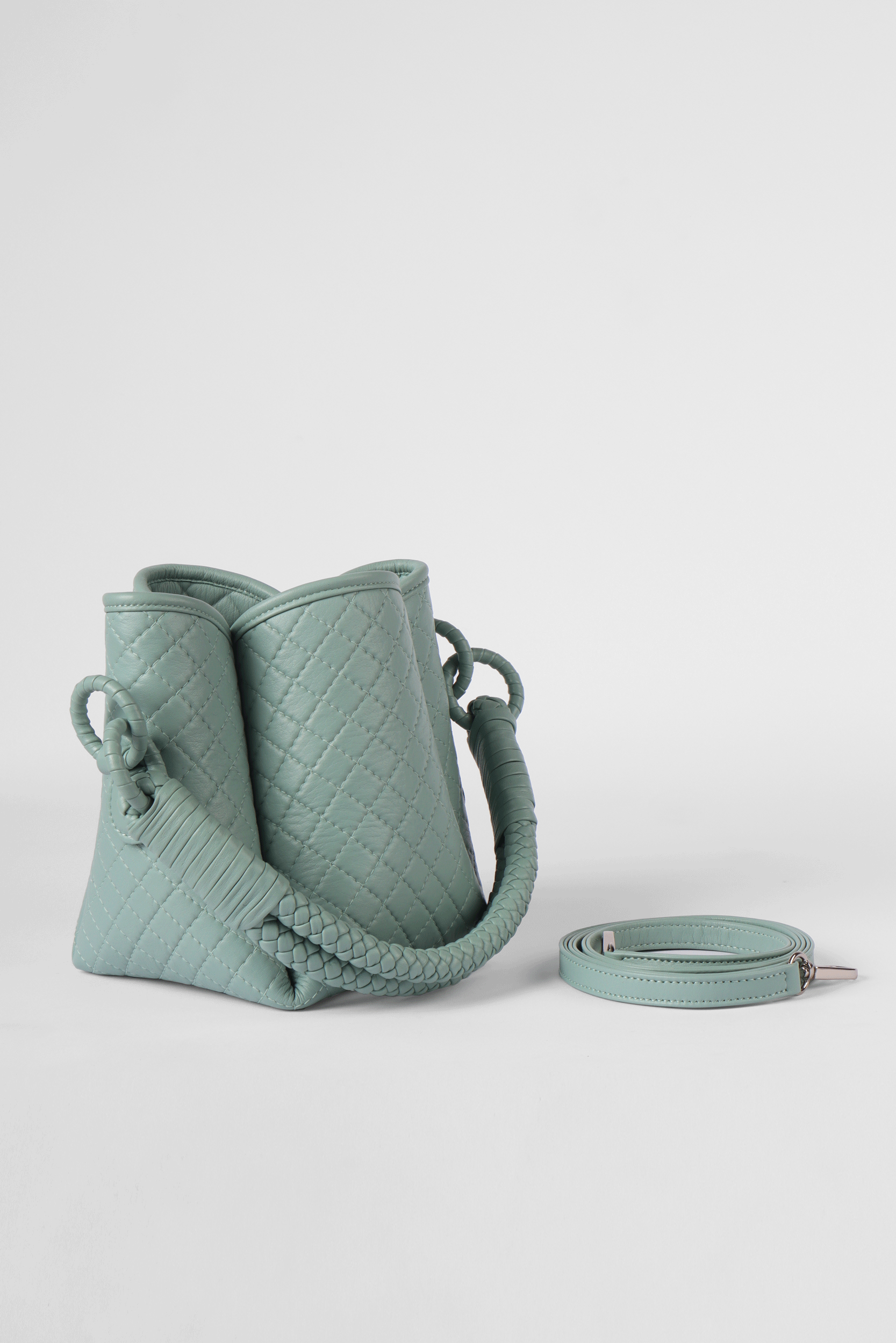 Tulip Mini Bucket Bag, Aqua
