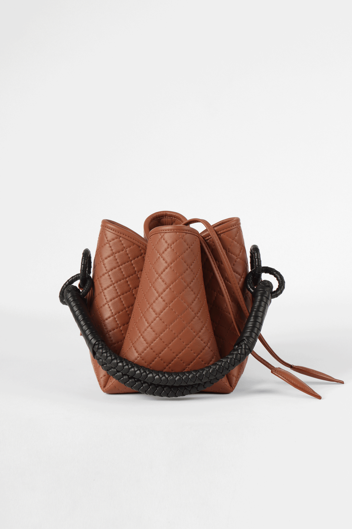 Tulip Mini Bucket Bag, Brandy & Black