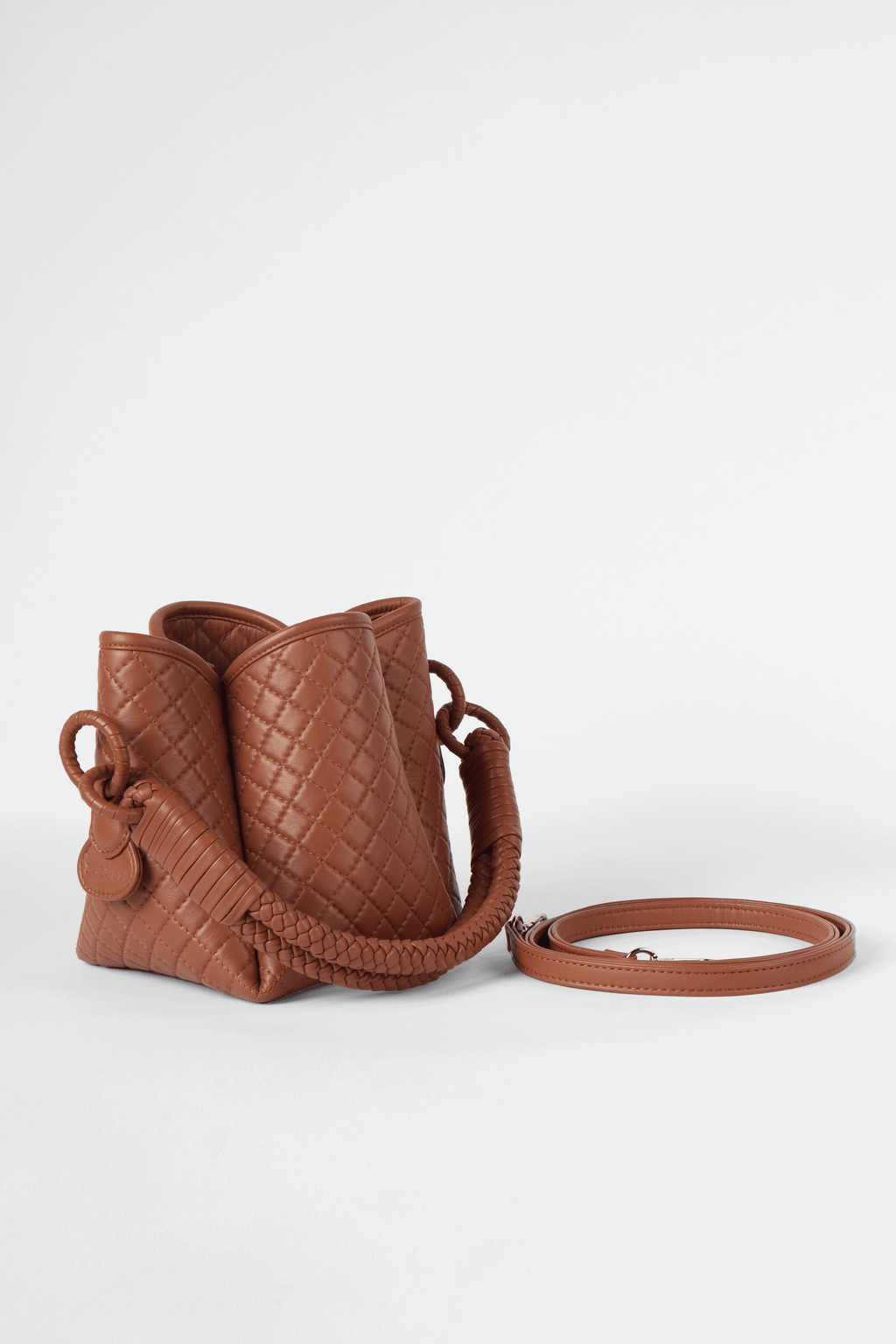 Tulip Mini Bucket Bag, Brandy