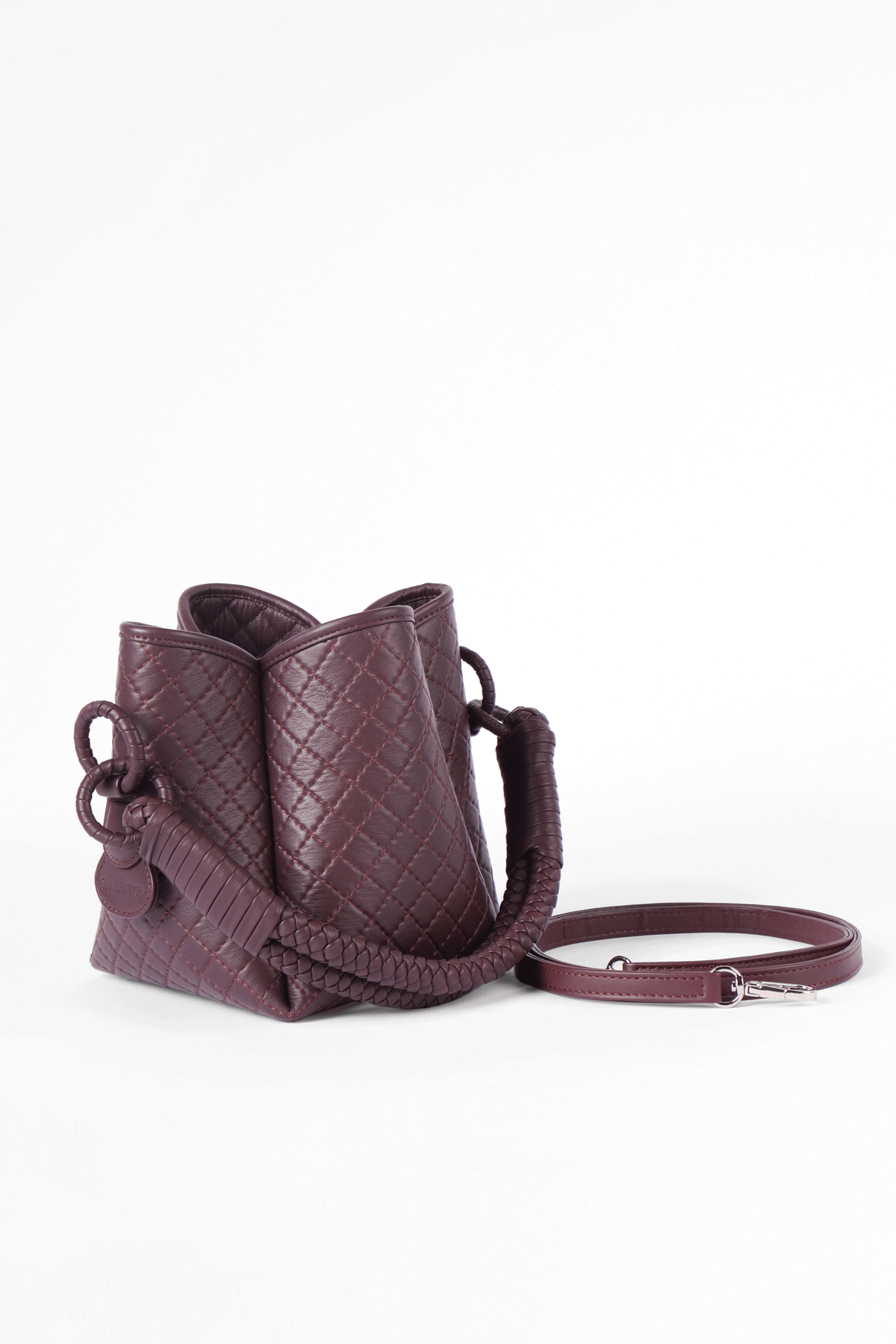 Tulip Mini Bucket Bag, Burgundy
