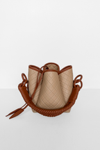 Tulip Mini Bucket Bag, Cappuccino & Brandy