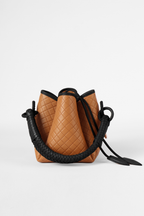 Tulip Mini Bucket Bag, Honey & Black