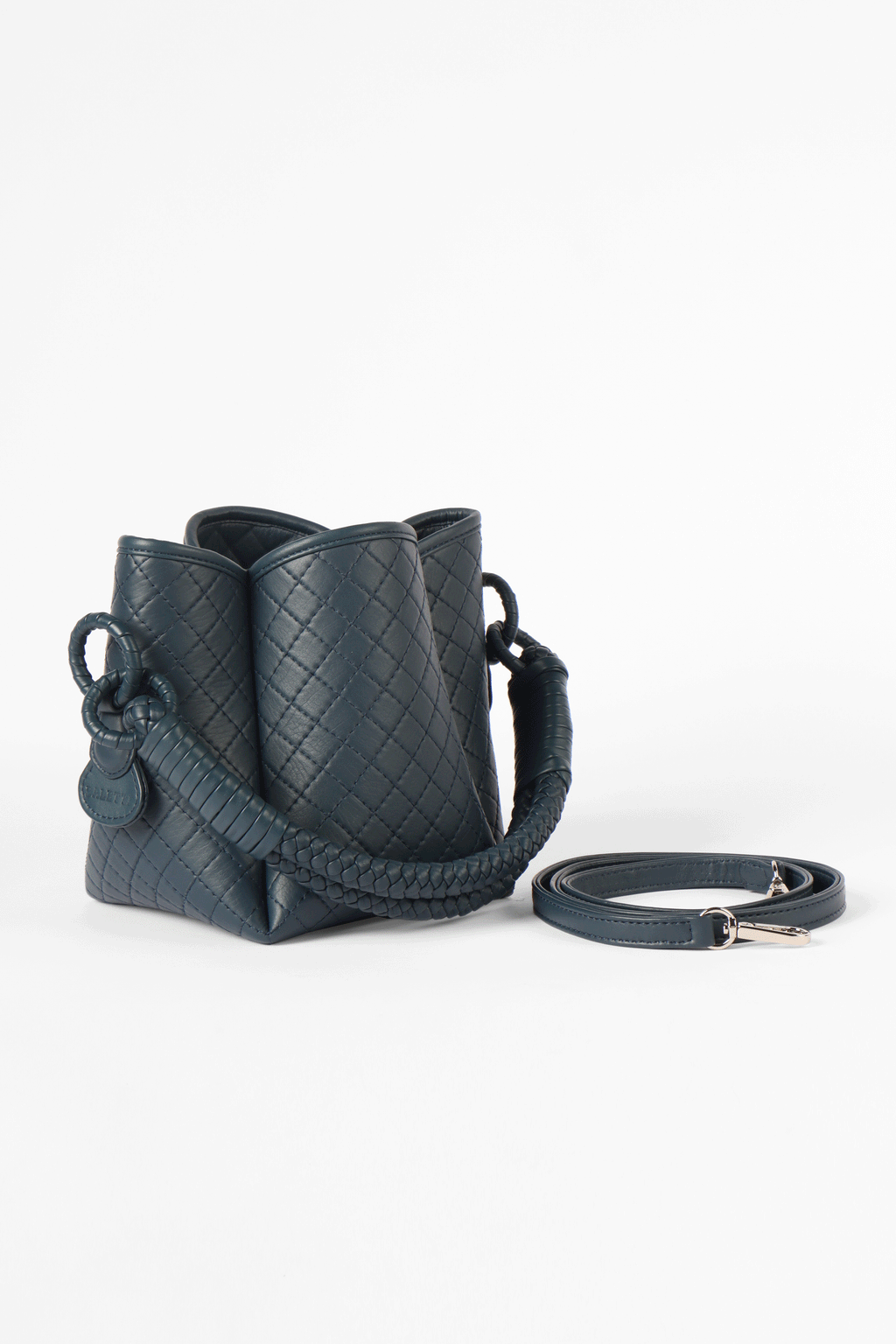 Tulip Mini  Bucket Bag, Navy Blue