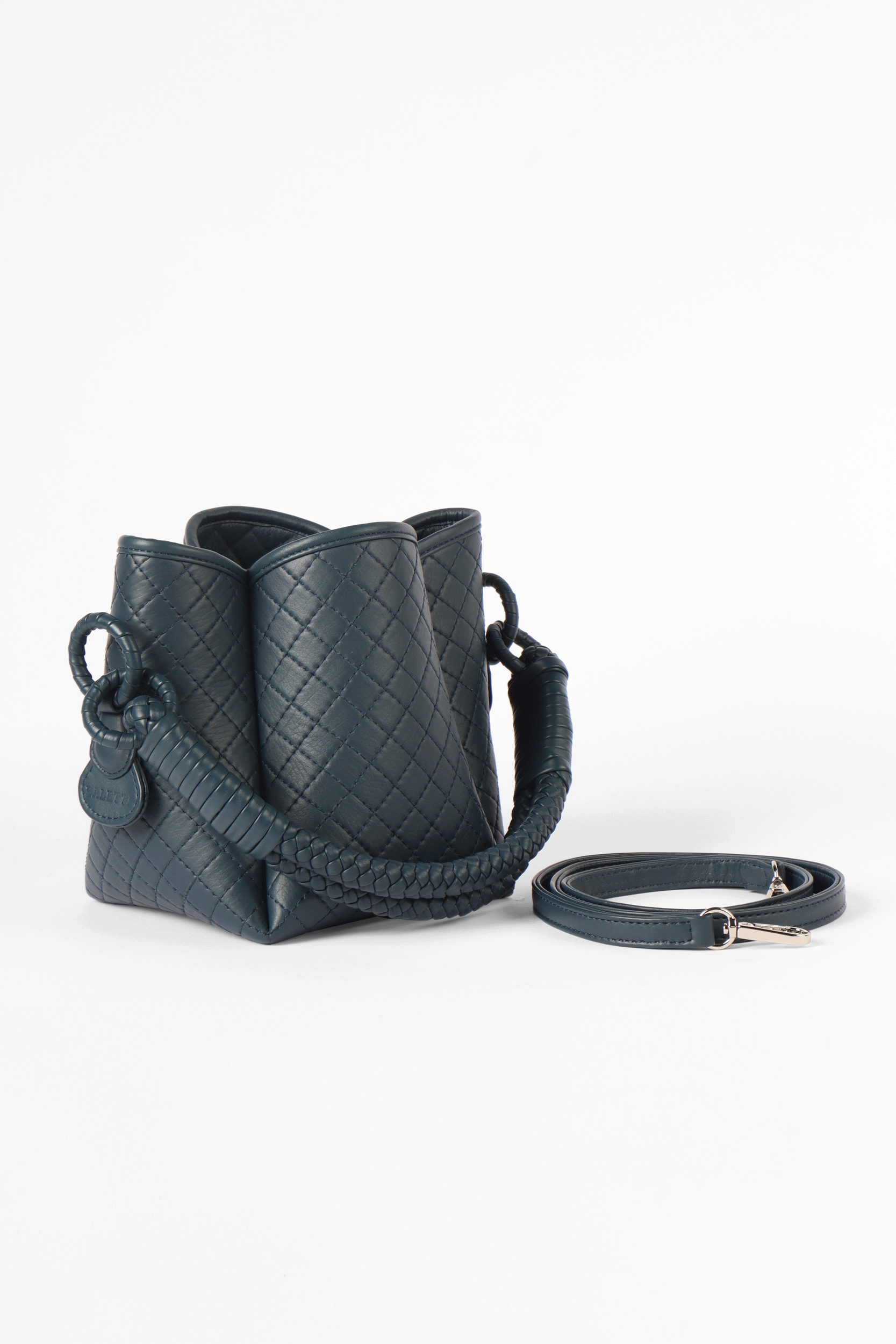 Tulip Mini  Bucket Bag, Navy Blue
