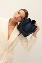 Tulip Oxford Bag, Black & Blue