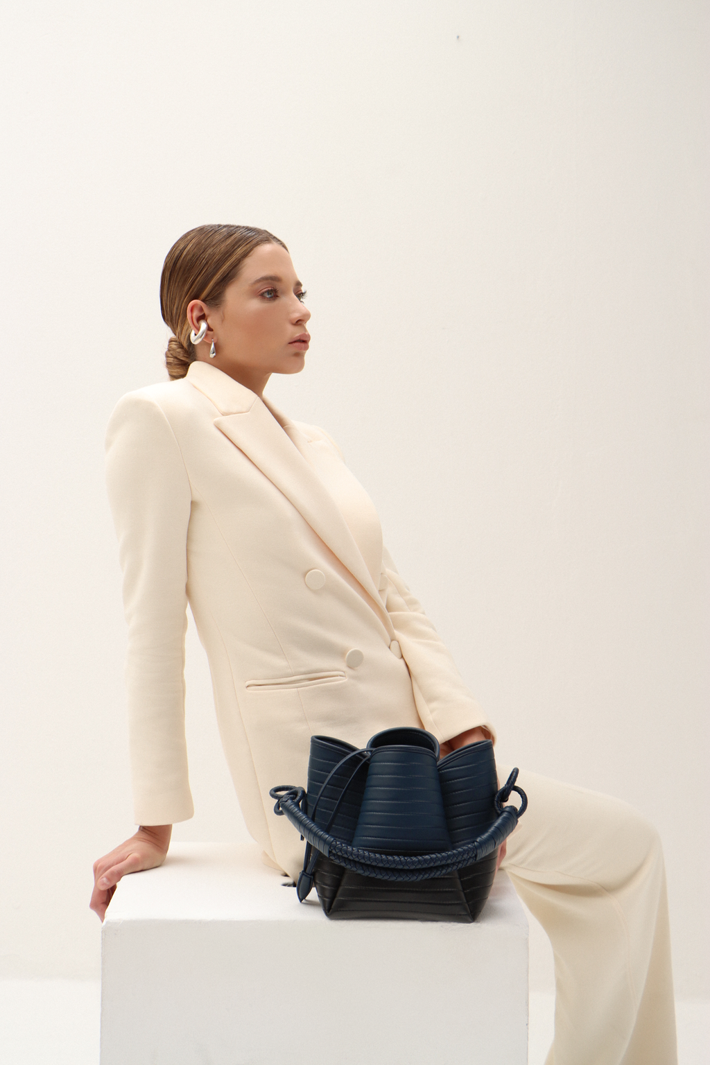 Tulip Oxford Bag, Black & Blue