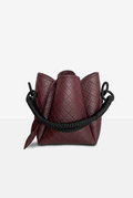 Tulip Bucket Bag, Burgundy  & Black