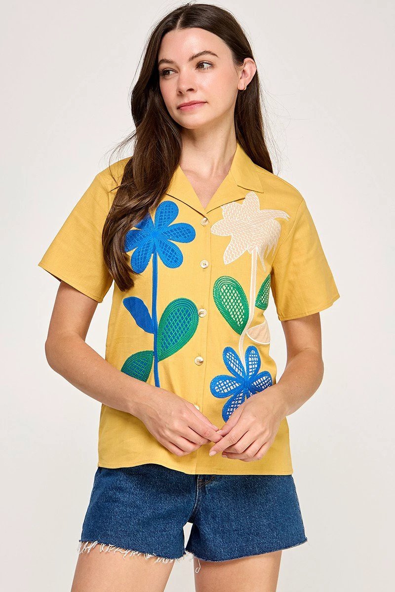 Blusa Pastel Desing Mangas Cortas Estampada Encaje Para Damas by Pastel Desing