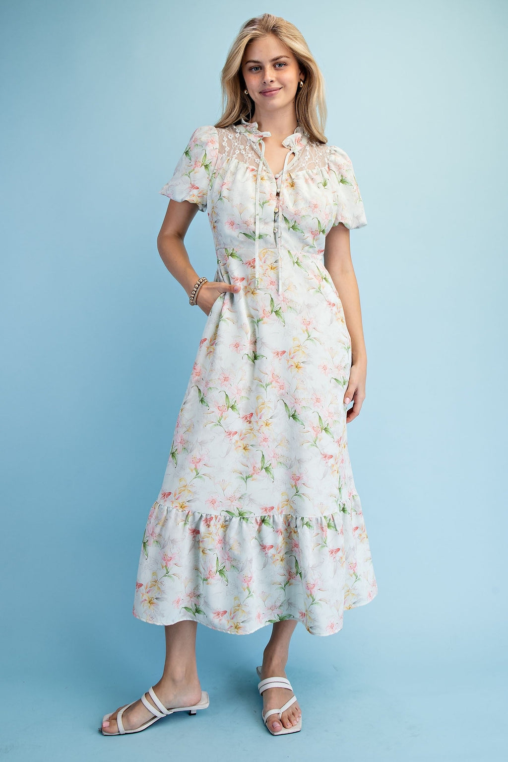 Vestido Gigio Mangas Cortas Floral para Damas