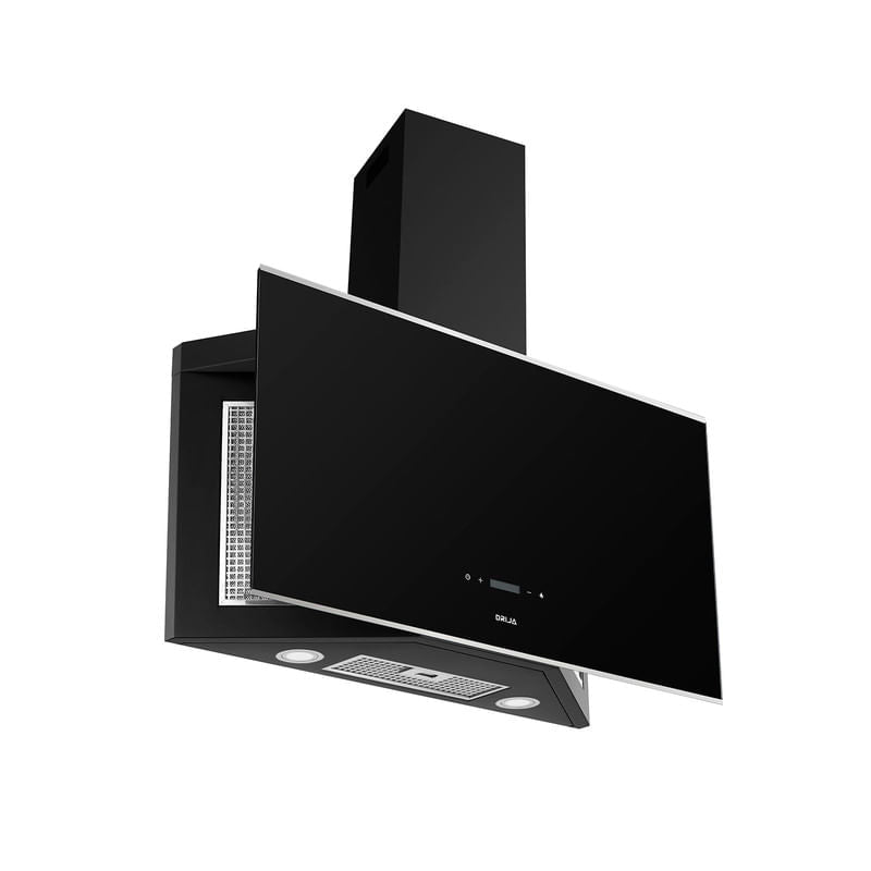 Extractor de Grasa DRIJA LED Vidrio Templado Negro TRAPEZIO 90 BLACK