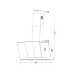 Extractor de Grasa DRIJA LED Vidrio Templado Negro TRIANGOLO 76