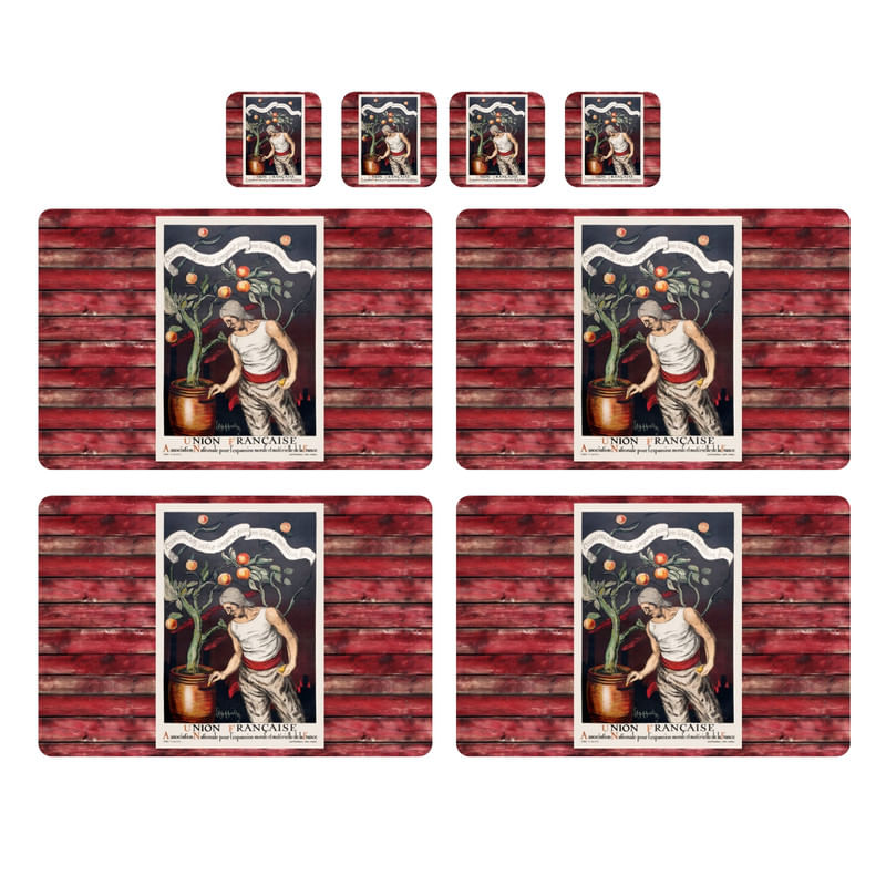 Individuales Reversibles set de 6 rectangular 41*27 cm + 6 Portavasos Union