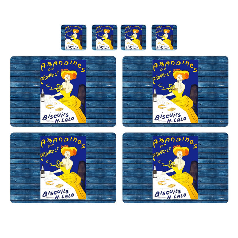 Individuales Reversibles set de 6 rectangular 41*27 cm + 6 Portavasos Union