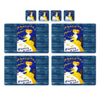 Individuales Reversibles set de 6 rectangular 41*27 cm + 6 Portavasos Union