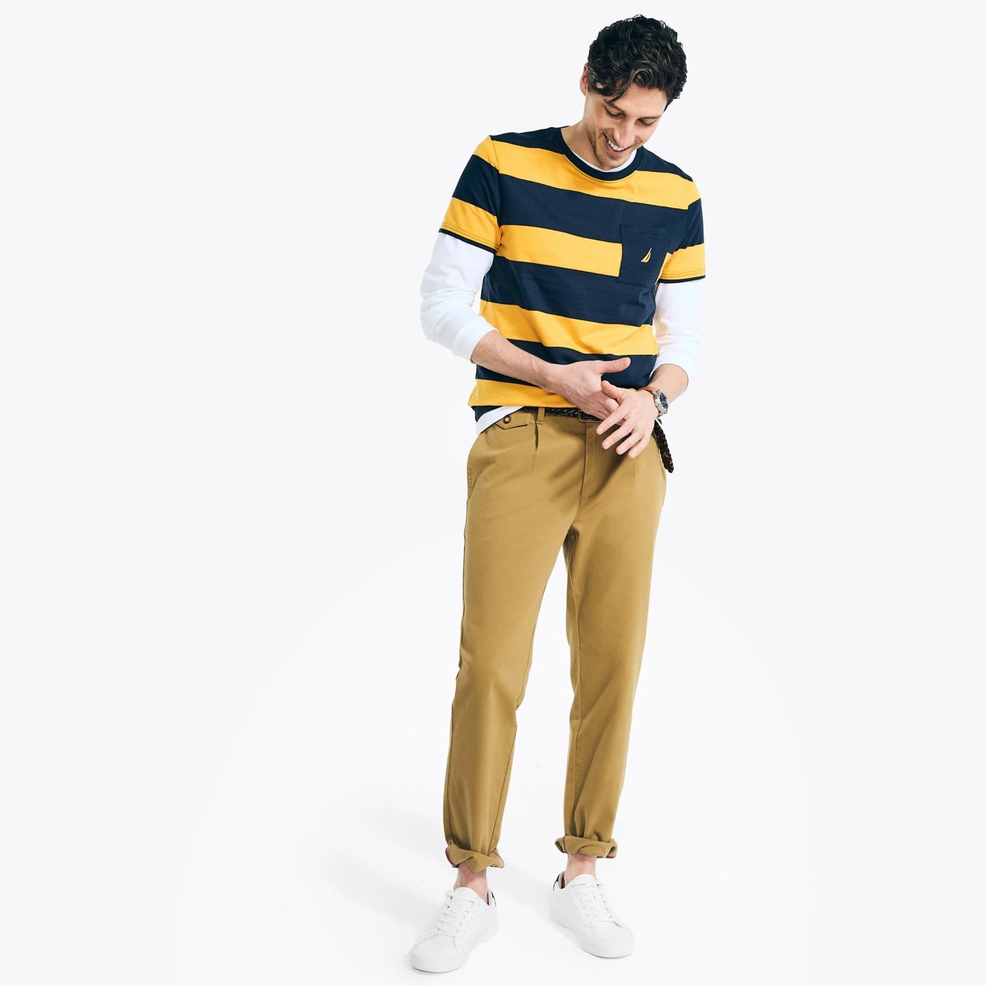 Camiseta Nautica Mangas Cortas Rayas Con Bolsillos Para Caballeros by Nautica