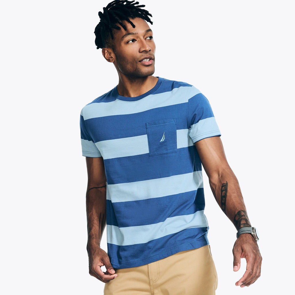 Camiseta Nautica Mangas Cortas Rayas Con Bolsillos Para Caballeros by Nautica