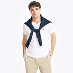 Camiseta Nautica Mangas Cortas Lisa P/ Caballeros V71008-1BW by Nautica