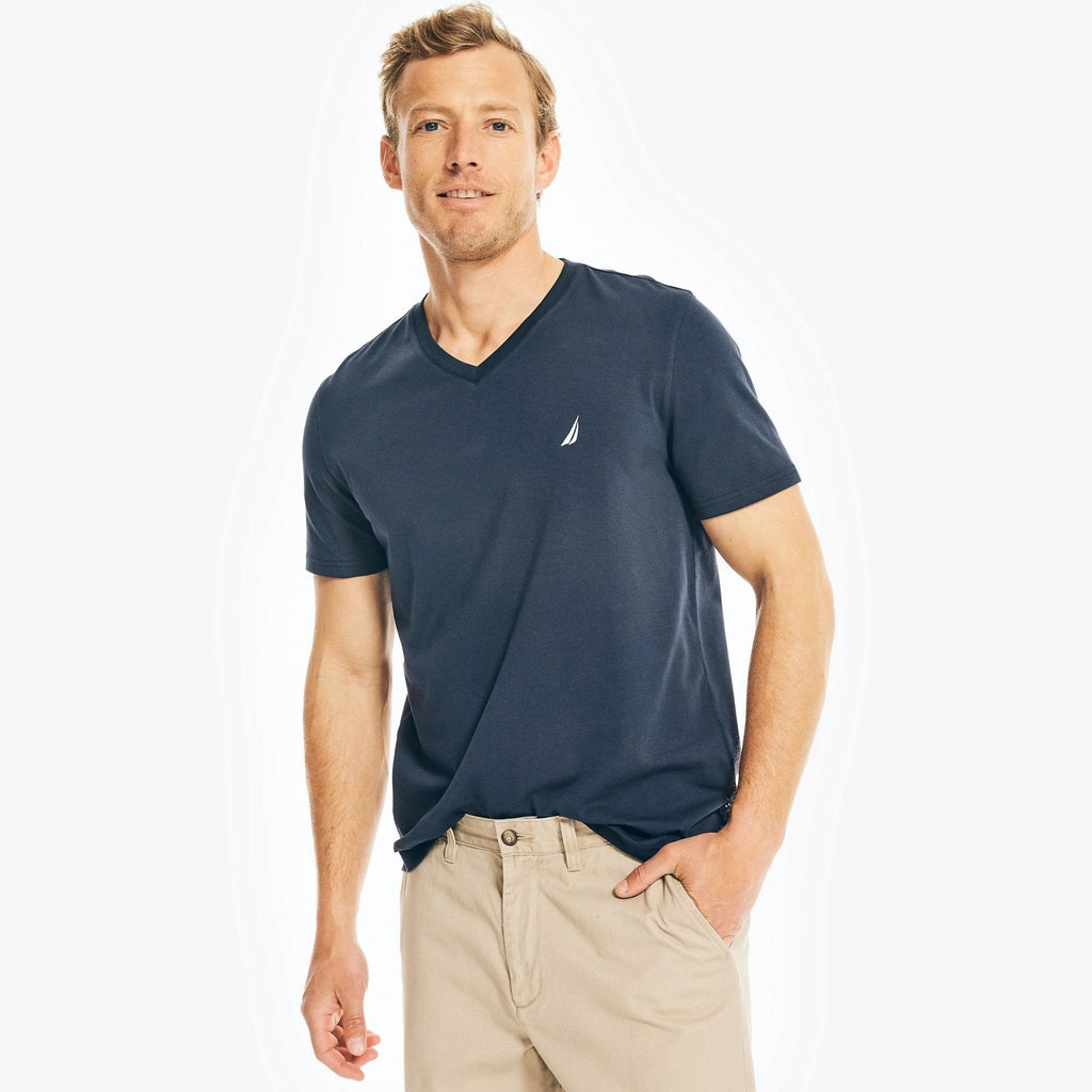 Camiseta Nautica Mangas Cortas Lisa Cuello V Para Caballeros by Nautica