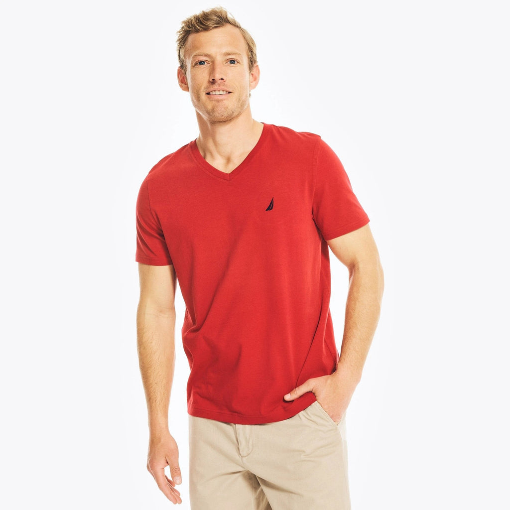 Camiseta Nautica Mangas Cortas Lisa Cuello V Para Caballeros by Nautica