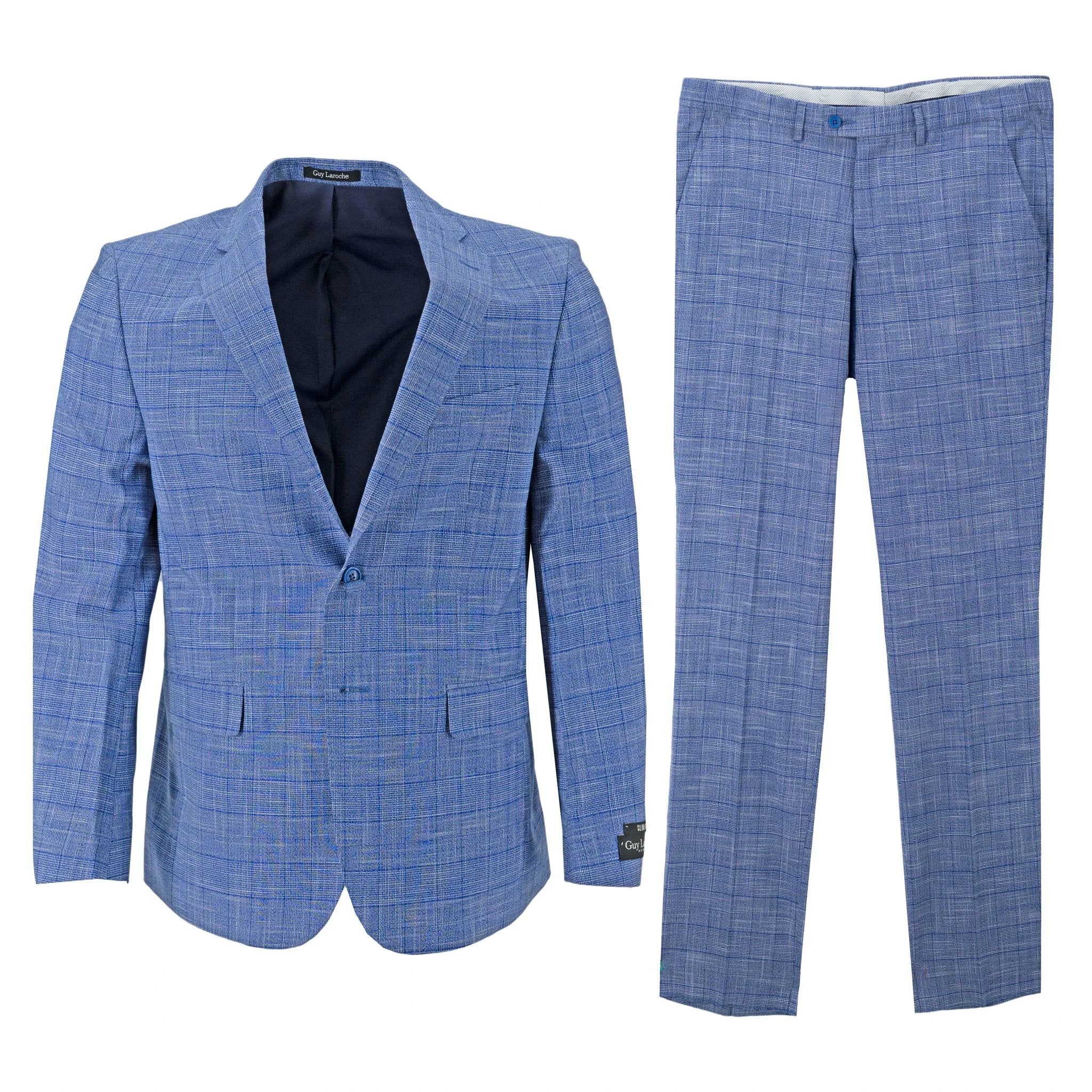 Traje Guy Laroche 2 Botones Cuadros Para Caballeros by Guy Laroche