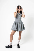 VESTIDO CORTO CUADROS E-C 8449 - Kliquea
