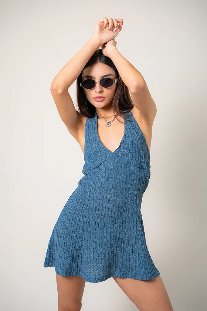 VESTIDO CORTO TEXTURA R-C 8710.
