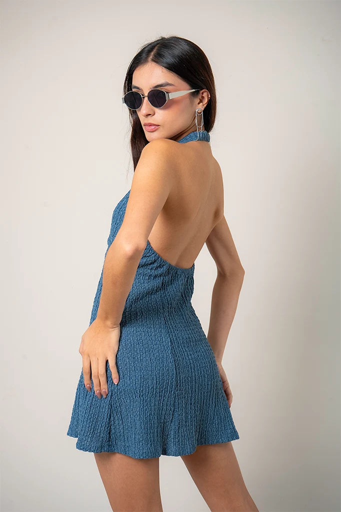 VESTIDO CORTO TEXTURA R-C 8710.
