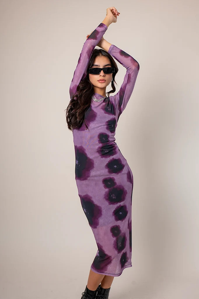 VESTIDO MANGA LARGA MESH E-F 9160.