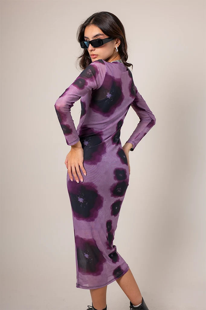 VESTIDO MANGA LARGA MESH E-F 9160.