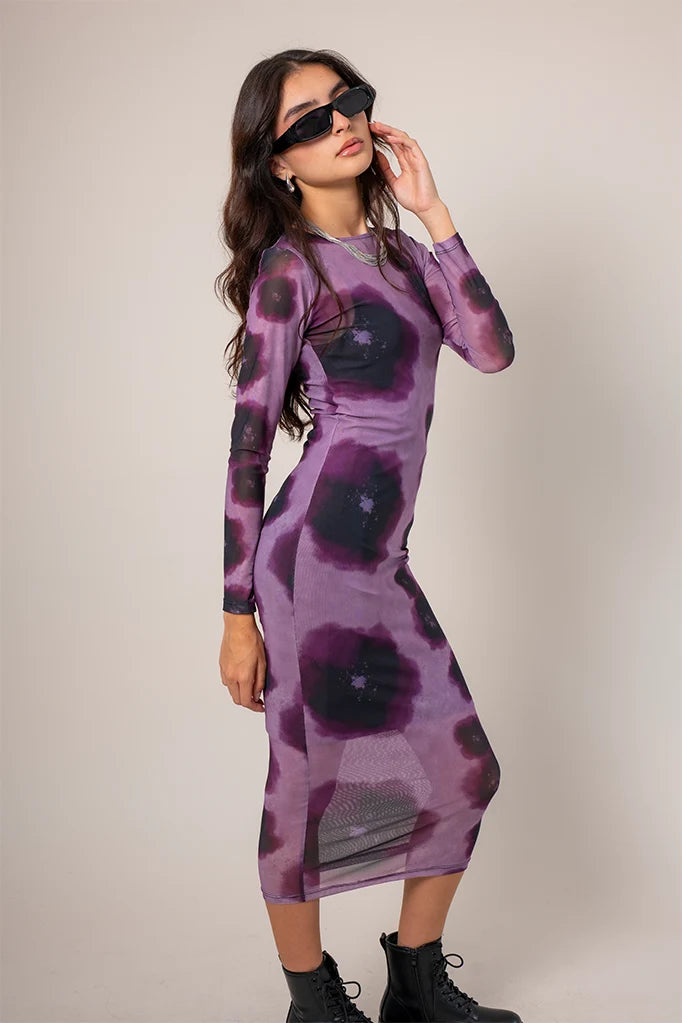 VESTIDO MANGA LARGA MESH E-F 9160.