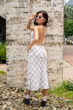 VESTIDO MIDI CUADROS R-C 8333.