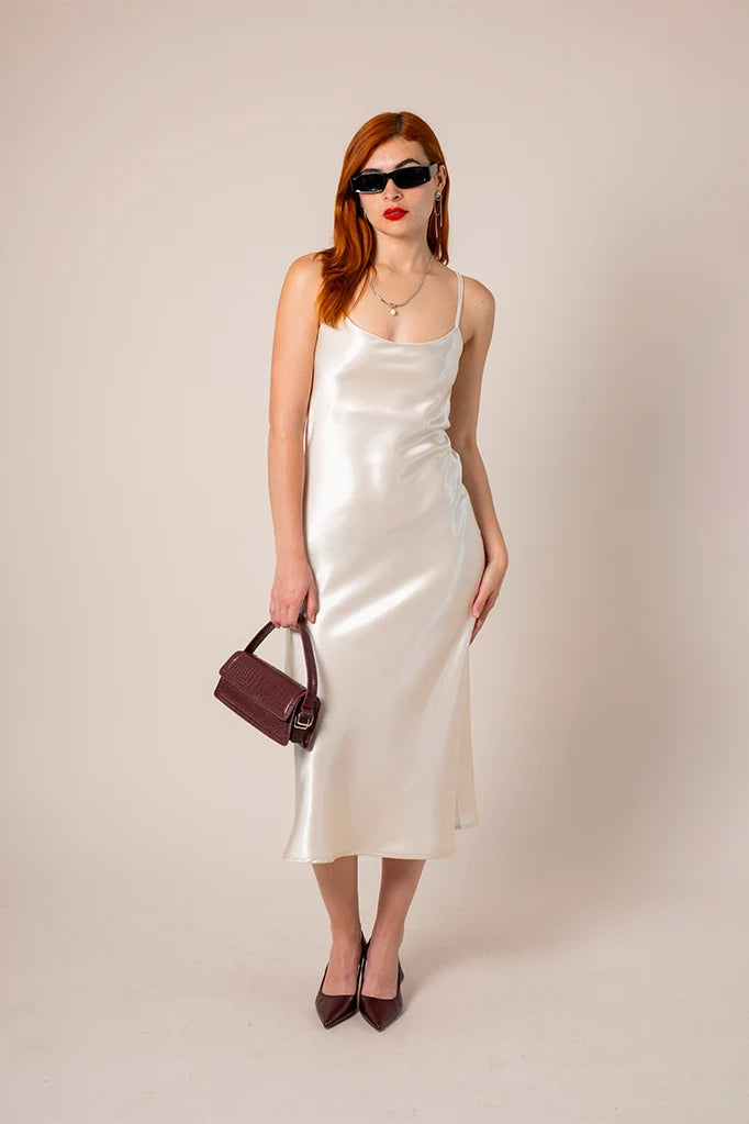 VESTIDO MIDI SATIN B-M 8560.