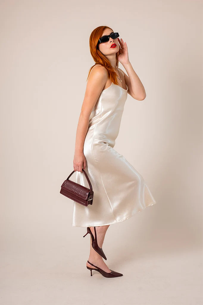 VESTIDO MIDI SATIN B-M 8560.