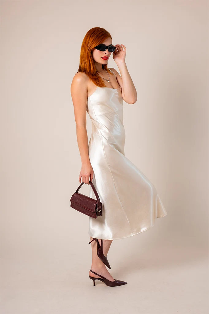 VESTIDO MIDI SATIN B-M 8560.