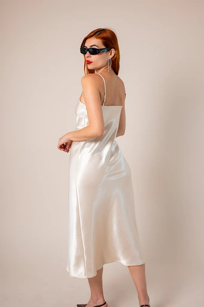 VESTIDO MIDI SATIN B-M 8560.