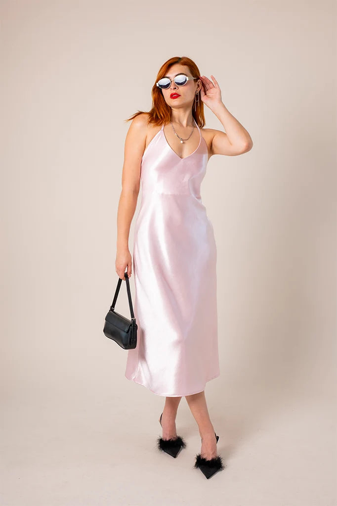 VESTIDO SATIN LARGO E-M 8563.