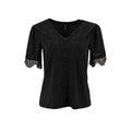 Blusa Adrienne Vittadini Mangas Cortas Lisa Encaje para Damas