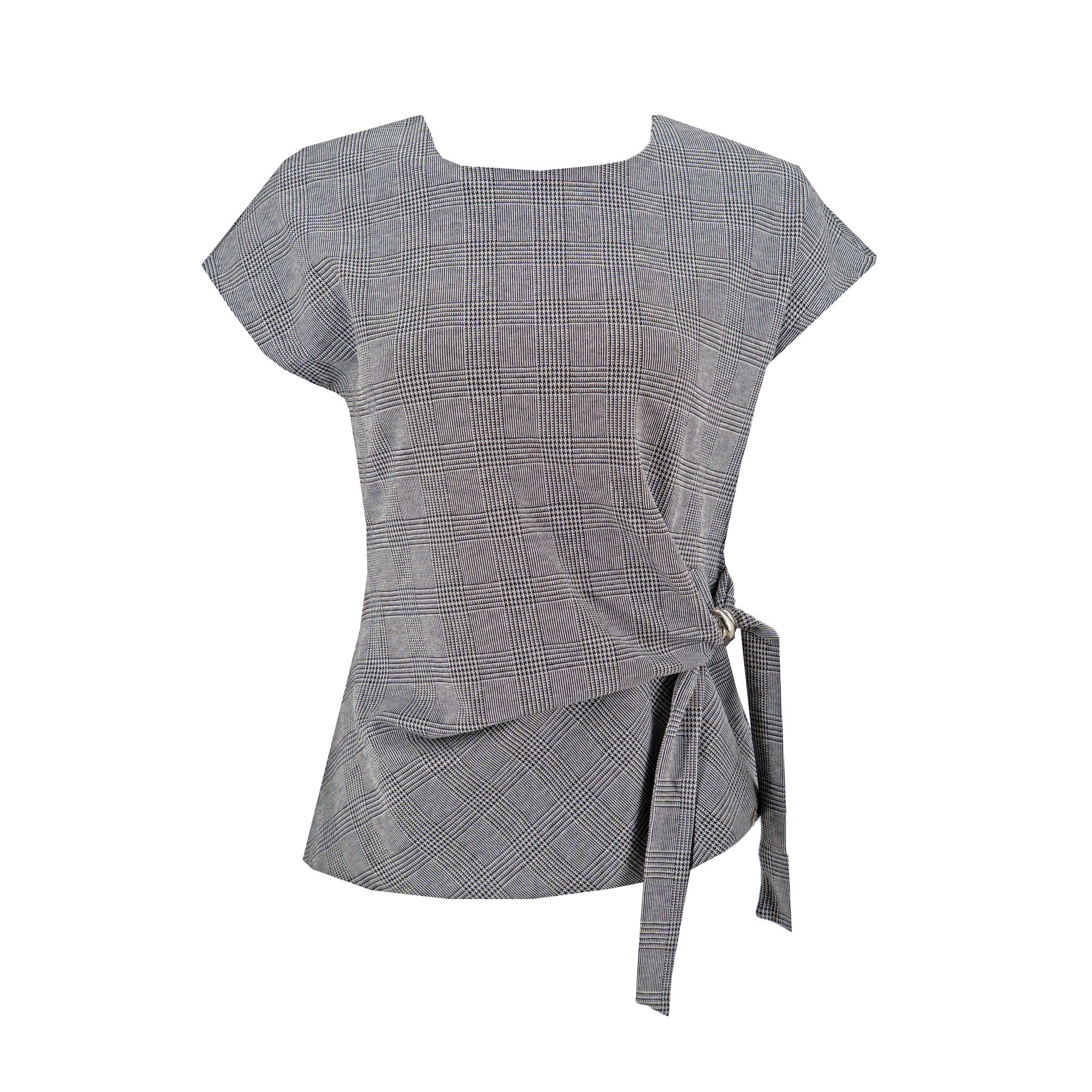Blusa Adrienne Vittadini sin Mangas Cuadros para Damas