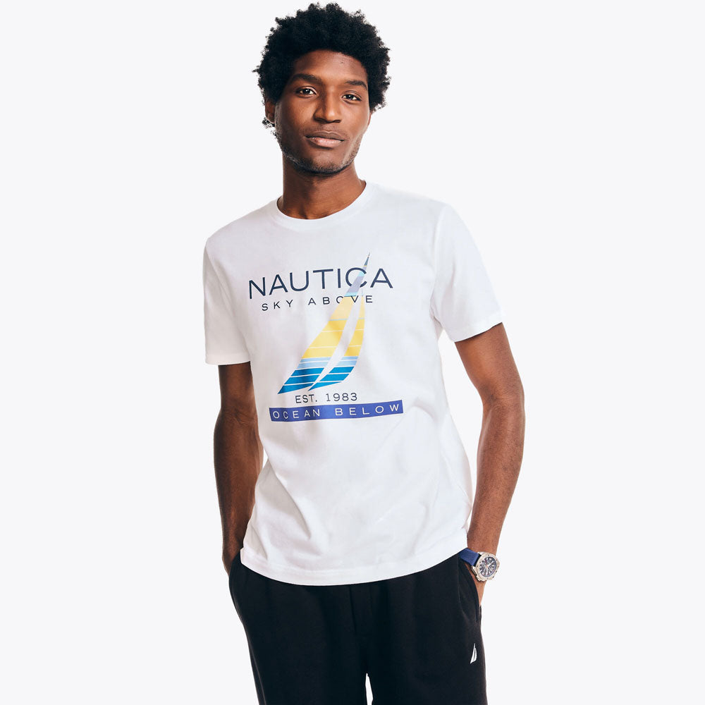 Camiseta Nautica Mangas Cortas Estampado para Caballeros