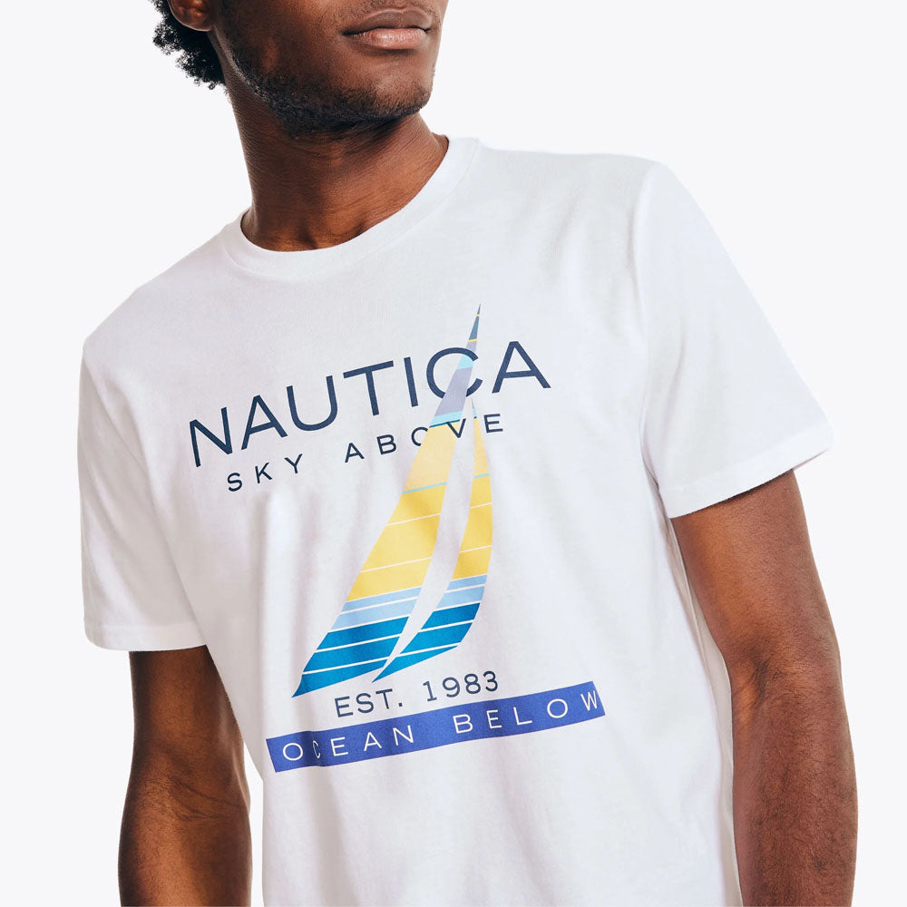Camiseta Nautica Mangas Cortas Estampado para Caballeros