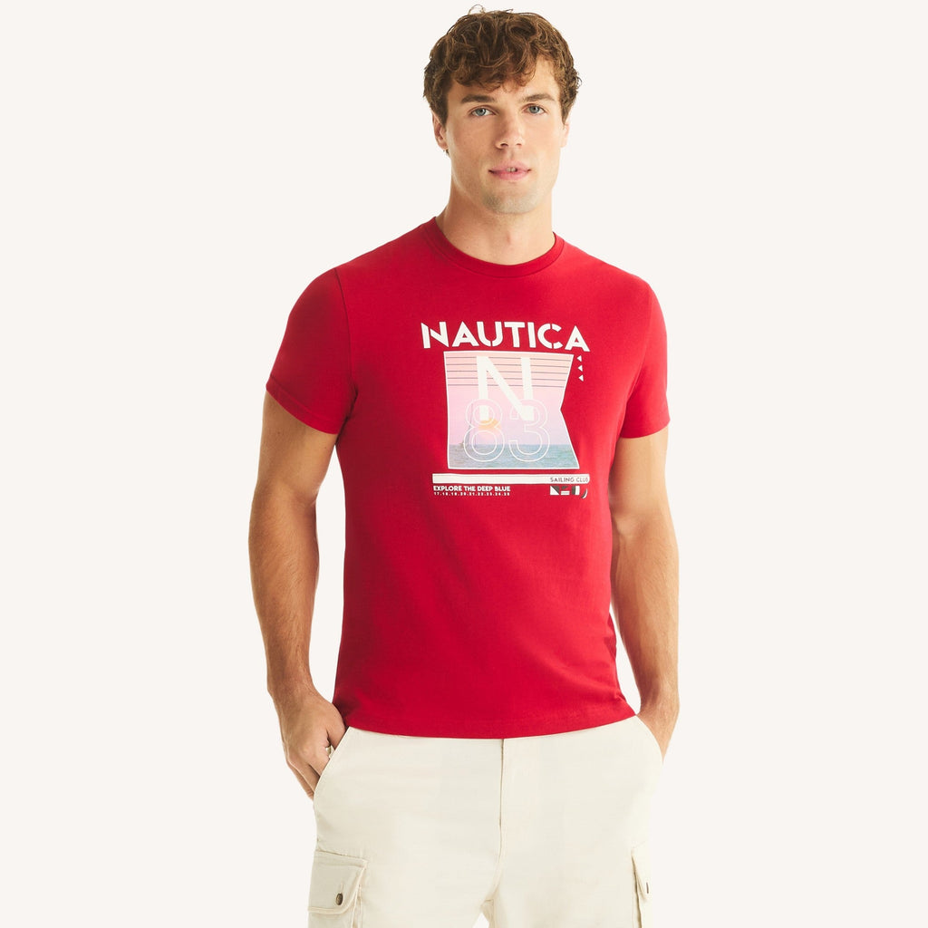 Camiseta Nautica Mangas Cortas Estampado para Caballeros