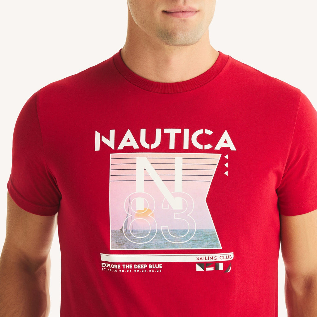 Camiseta Nautica Mangas Cortas Estampado para Caballeros